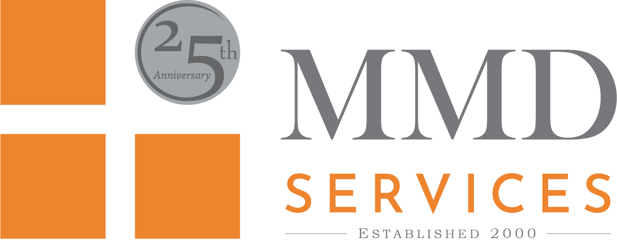 MMD Services 25th anniversary logo